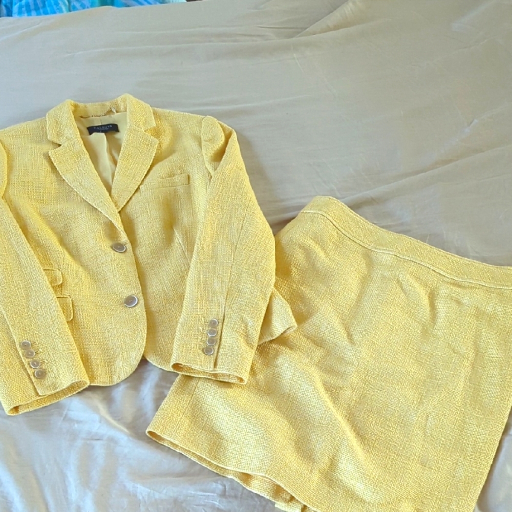 Talbots Yellow Textured Suit.